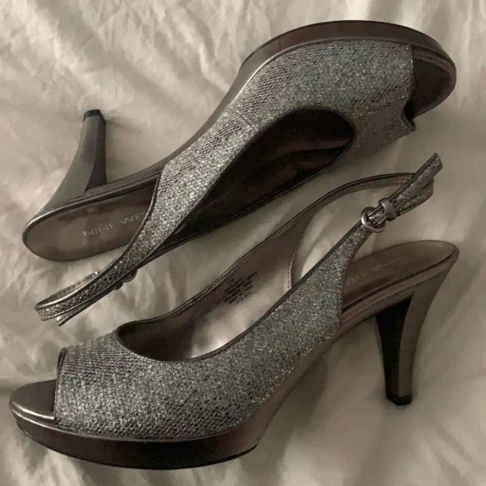 nine west open toe heels
